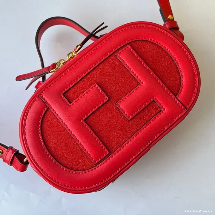 Affordable Leather Camera Red In Fendi Calf O'Lock Case Mini 0725